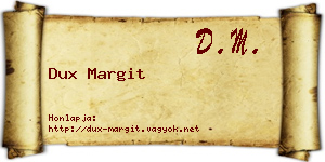 Dux Margit névjegykártya